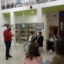 Lo staff di Percorsi di impresa parla alla platea di giovani durante l'evento "Raccontare il lavoro sociale" - Workshop (in)formativo tematico - evento del Programma regionale Galattica a cura di Percorsi d'Impresa, 14 marzo 2024