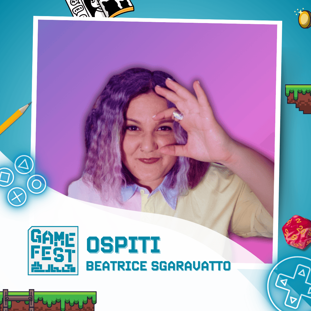 Locandina presentazione ospite GameFest24, Beatrice Sgaravatto