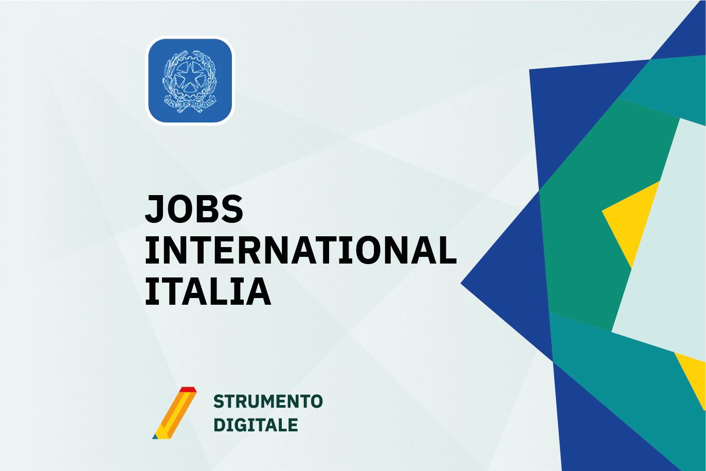 Locandina dello strumento digitale Jobs international Italia