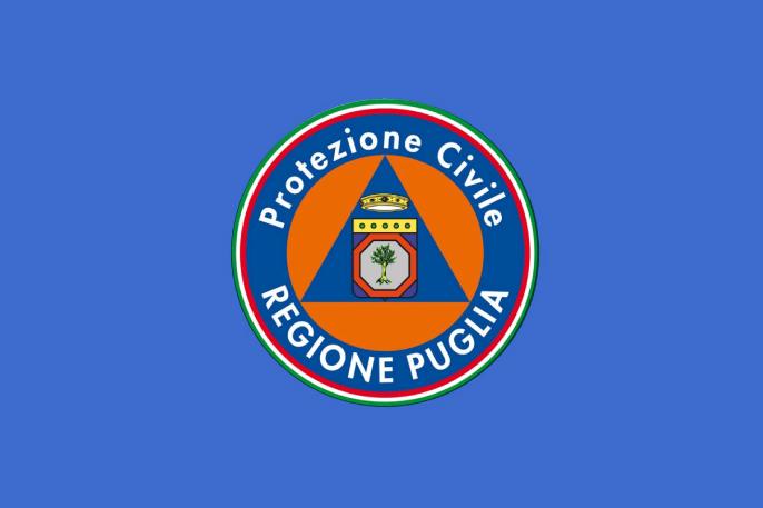 Logo ufficiale della Protezione Civile su sfondo blu