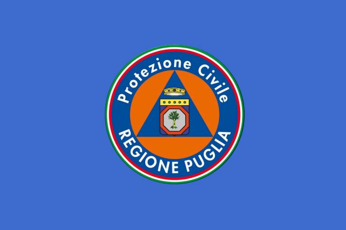 Logo ufficiale della Protezione Civile su sfondo blu