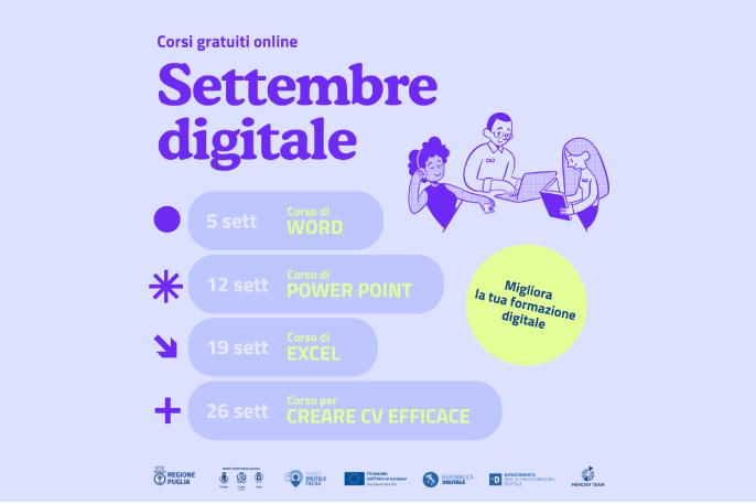 Locandina dell'iniziativa Locandina "Settembre Digitale" promossa dal Comune di Corato (Puglia)