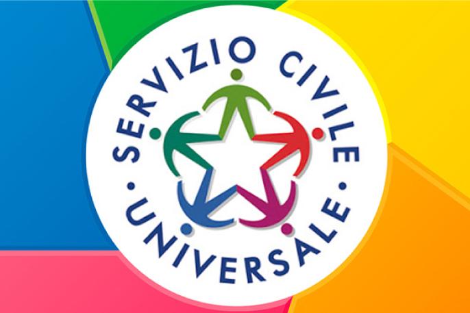 Logo del Servizio Civile Universale, raffigurante una stella circondata da sei figure stilizzate di diversi colori, simbolo di partecipazione e impegno civico