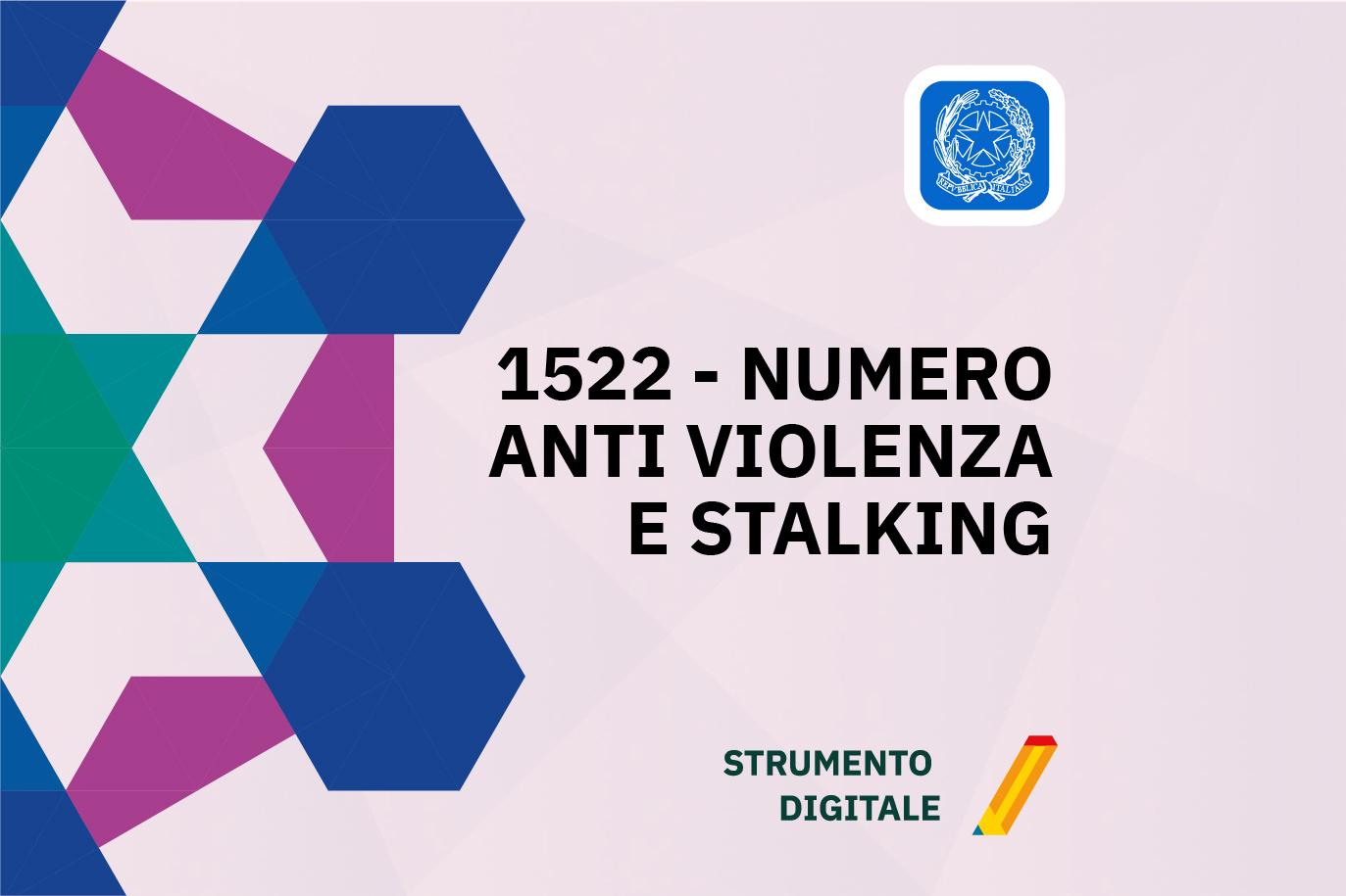 Locandina dello strumento digitale 1522 Numero anti violenza e stalking