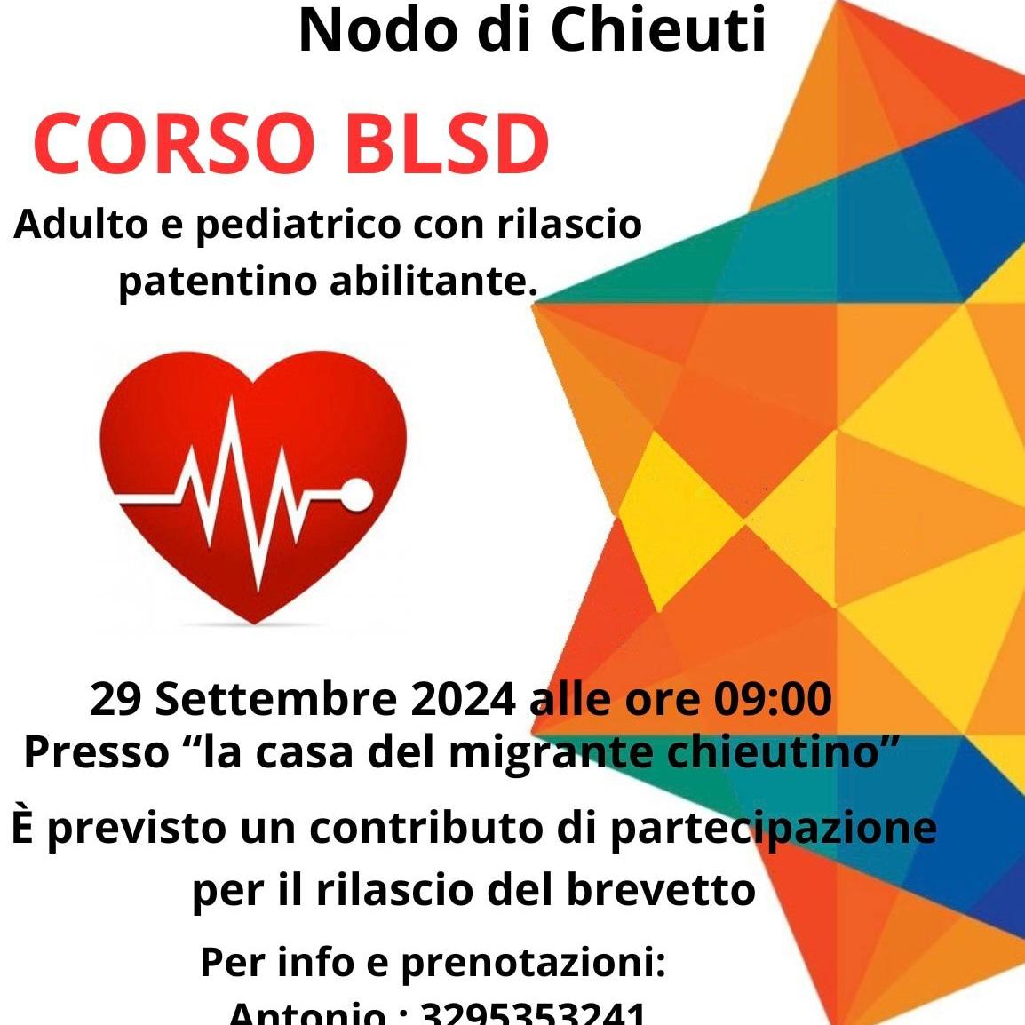 Locandina del corso BLSD adulto e pediatrico