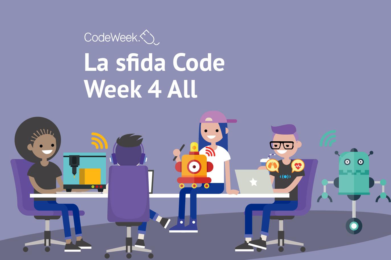 Locandina della Code Week 4 All Challenge