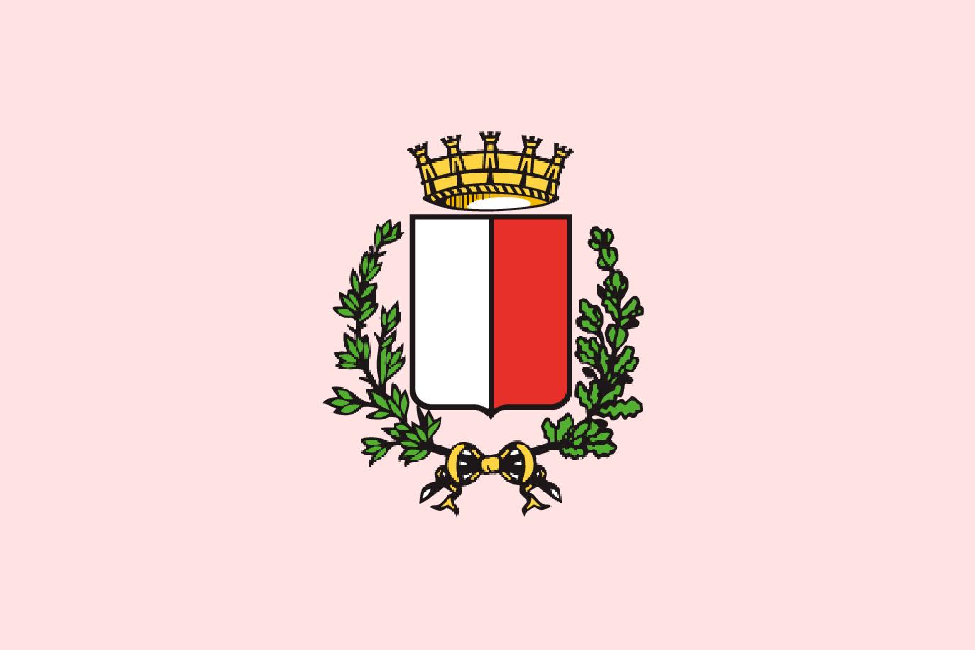 Logo del Comune di Bari su sfondo rosso pastello