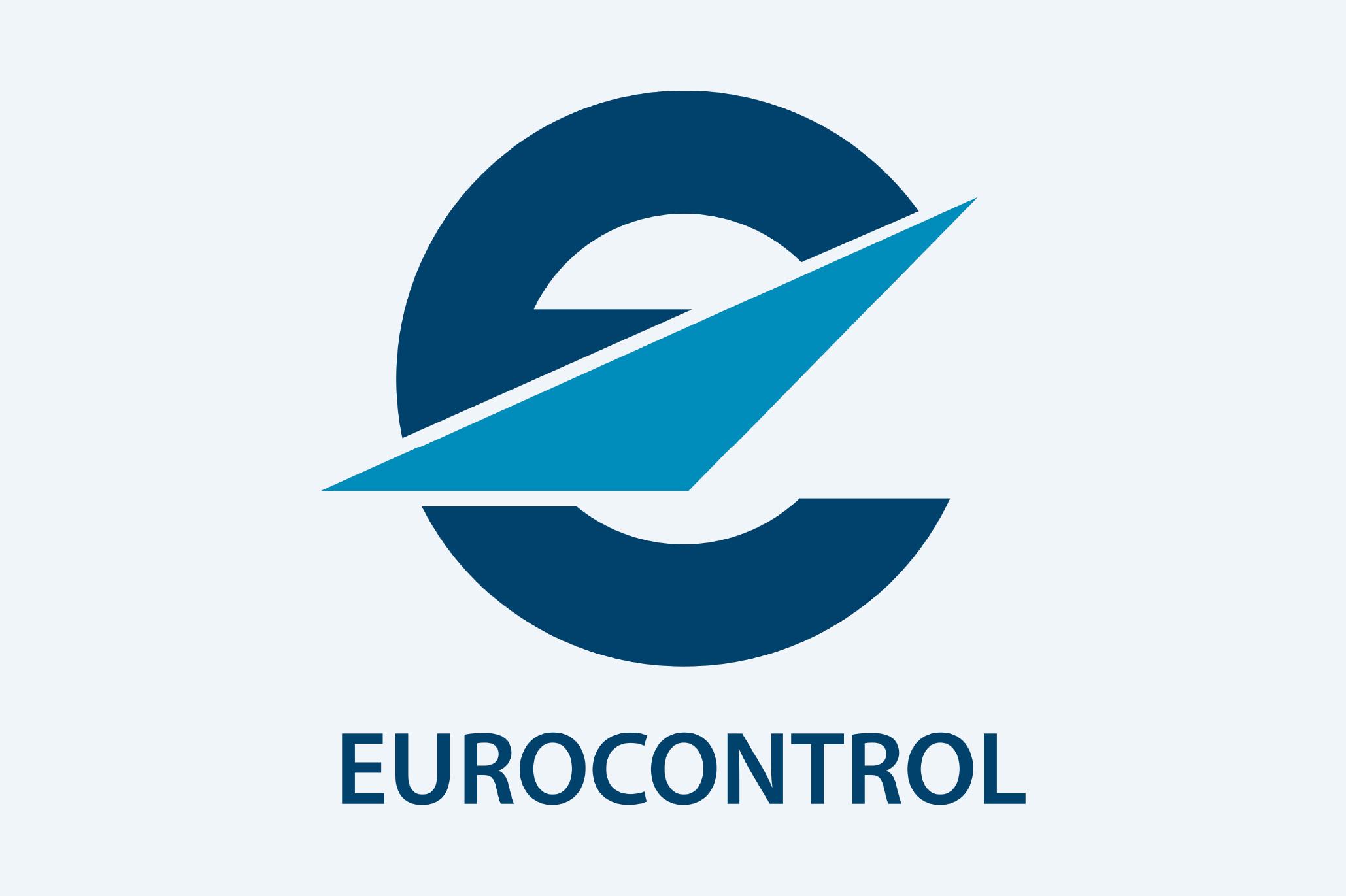 Logo EUROCONTROL - Organizzazione Europea per la Sicurezza della Navigazione Aerea su sfondo neutro