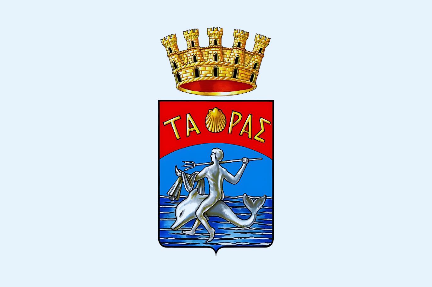 Stemma del Comune di Taranto Stemma del Comune di Taranto su sfondo celeste