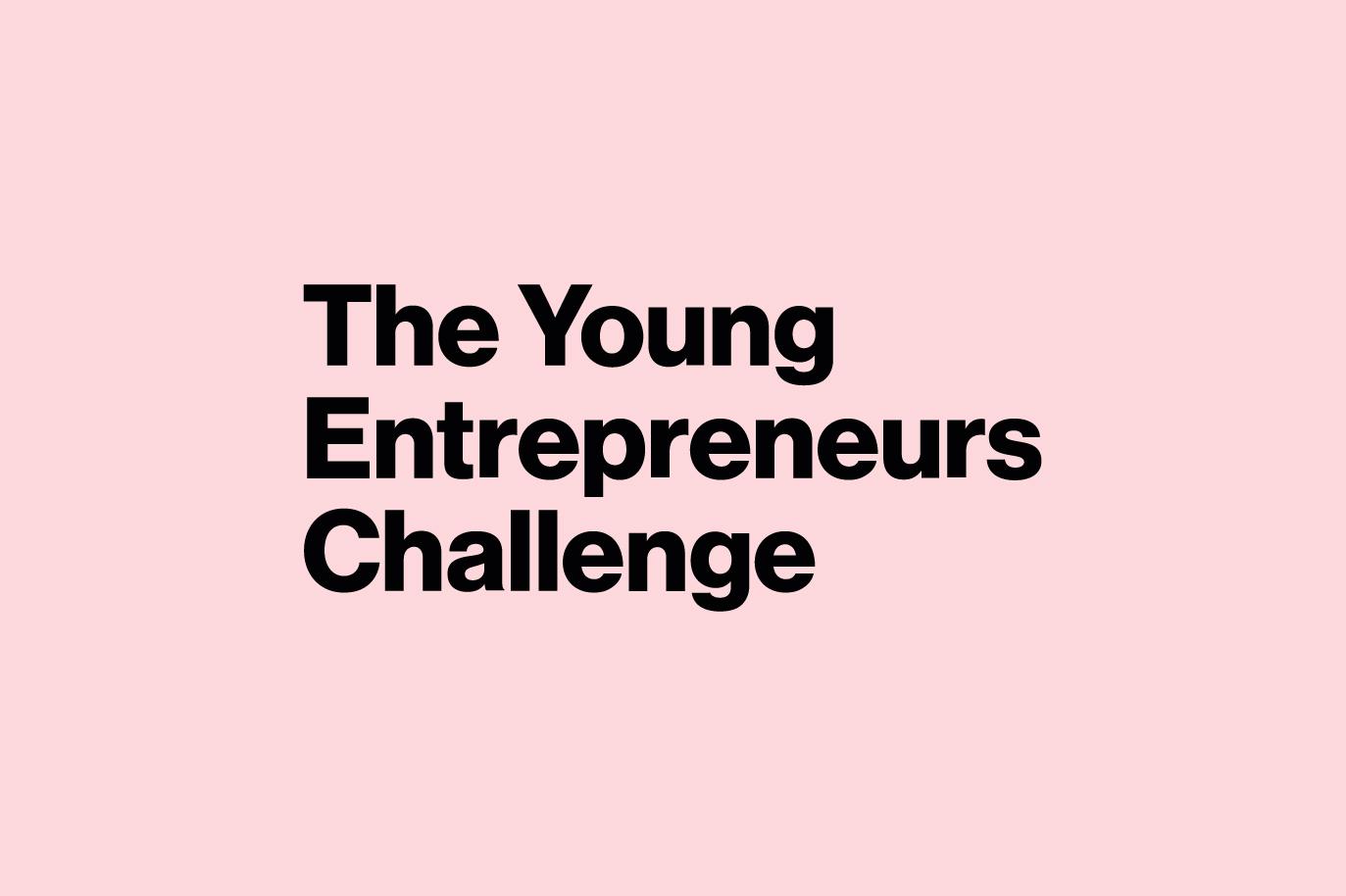 Logo di The Young Entrepreneurs Challenge 2025 su sfondo rosso pastello