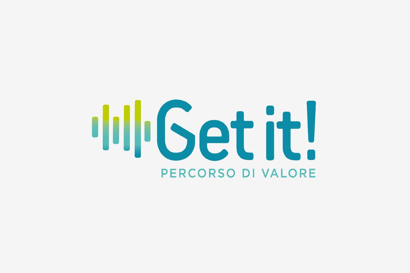 Logo del programma Get it! Percorso di Valore, con elementi grafici in sfumature verdi e blu.