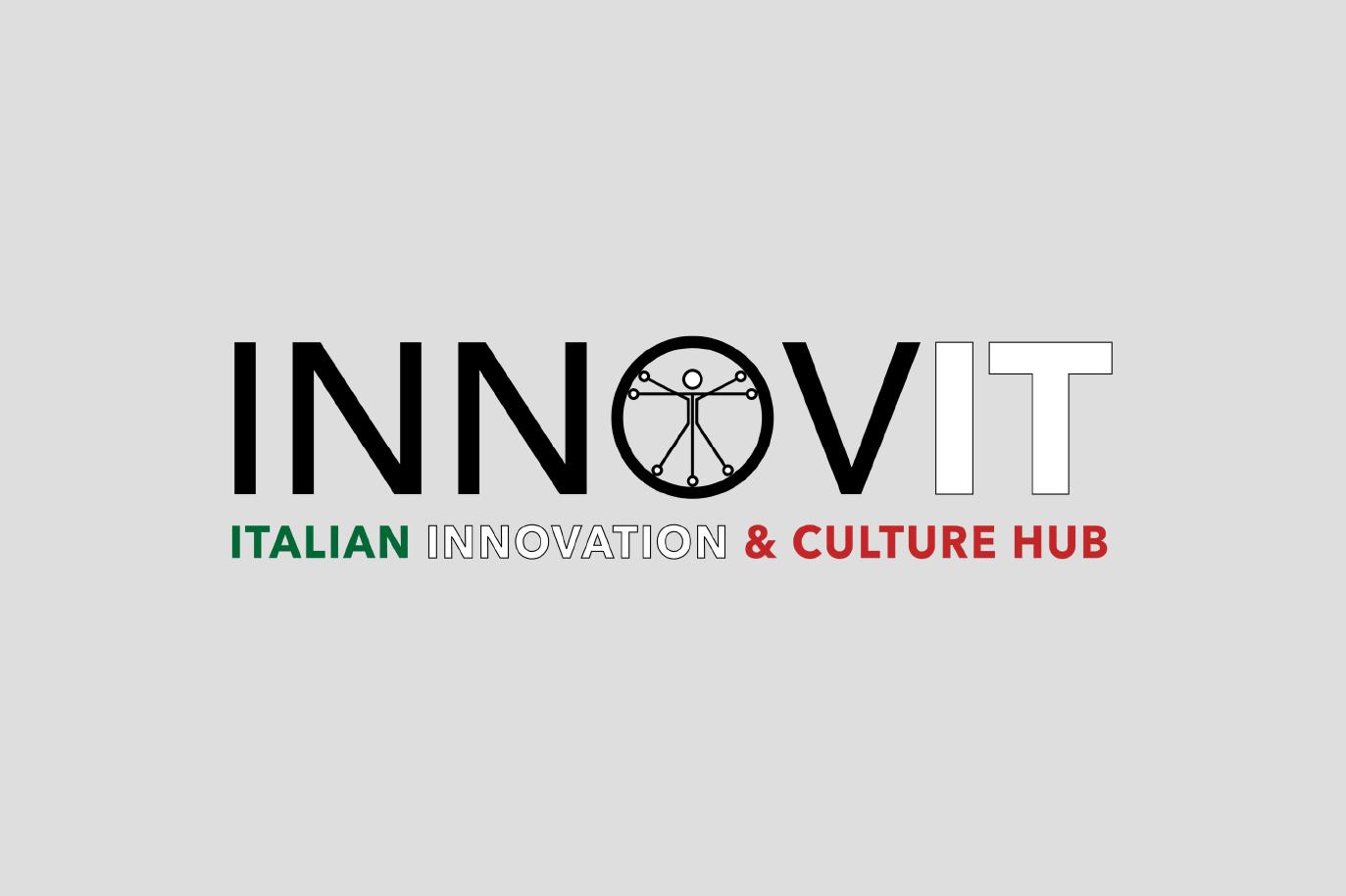 Logo ufficiale INNOVIT - Italian Innovation & Culture Hub su sfondo grigio