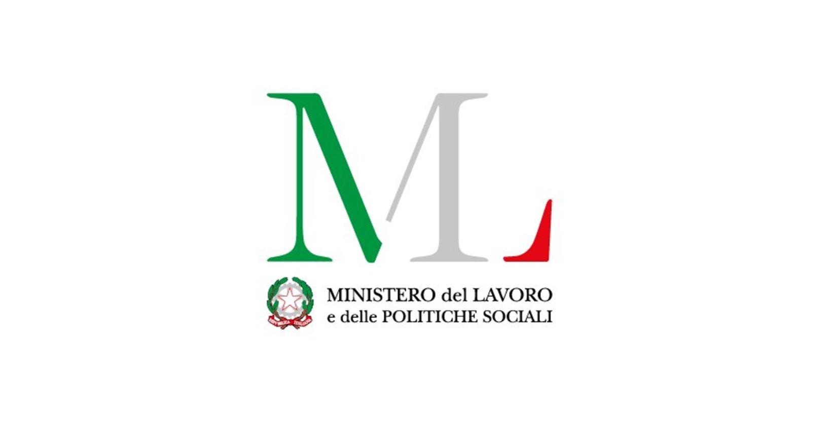Logo tricolore del Ministero del lavoro e delle politiche sociali