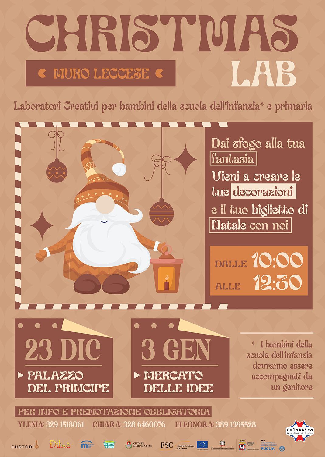 Christmas Lab, laboratori creativi del nodo galattica di muro leccese