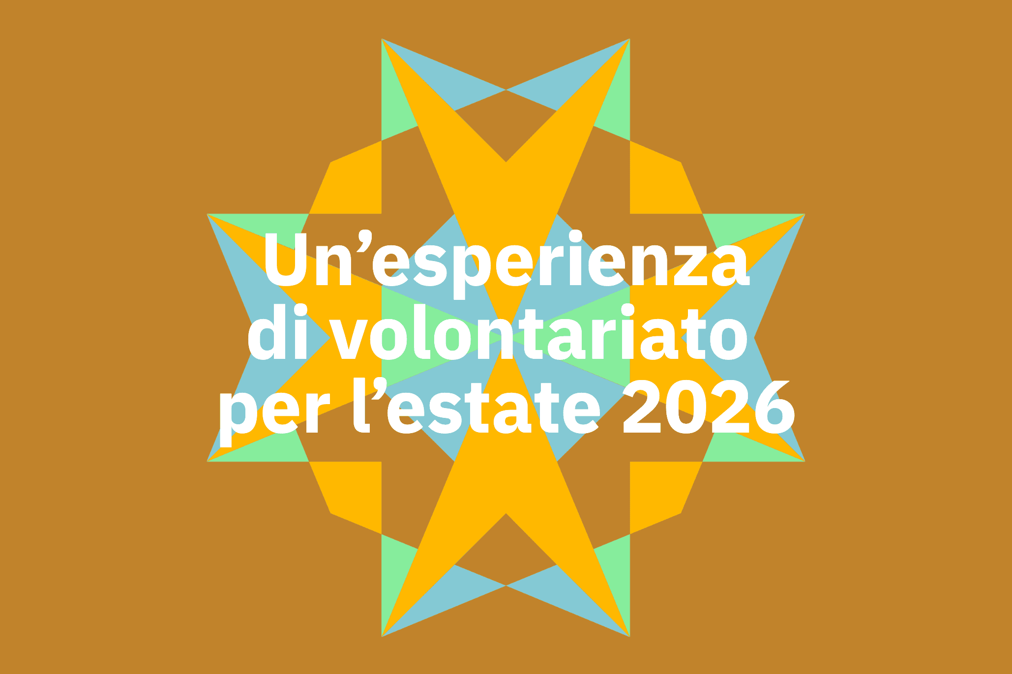 Un’esperienza di volontariato per l’estate 2026