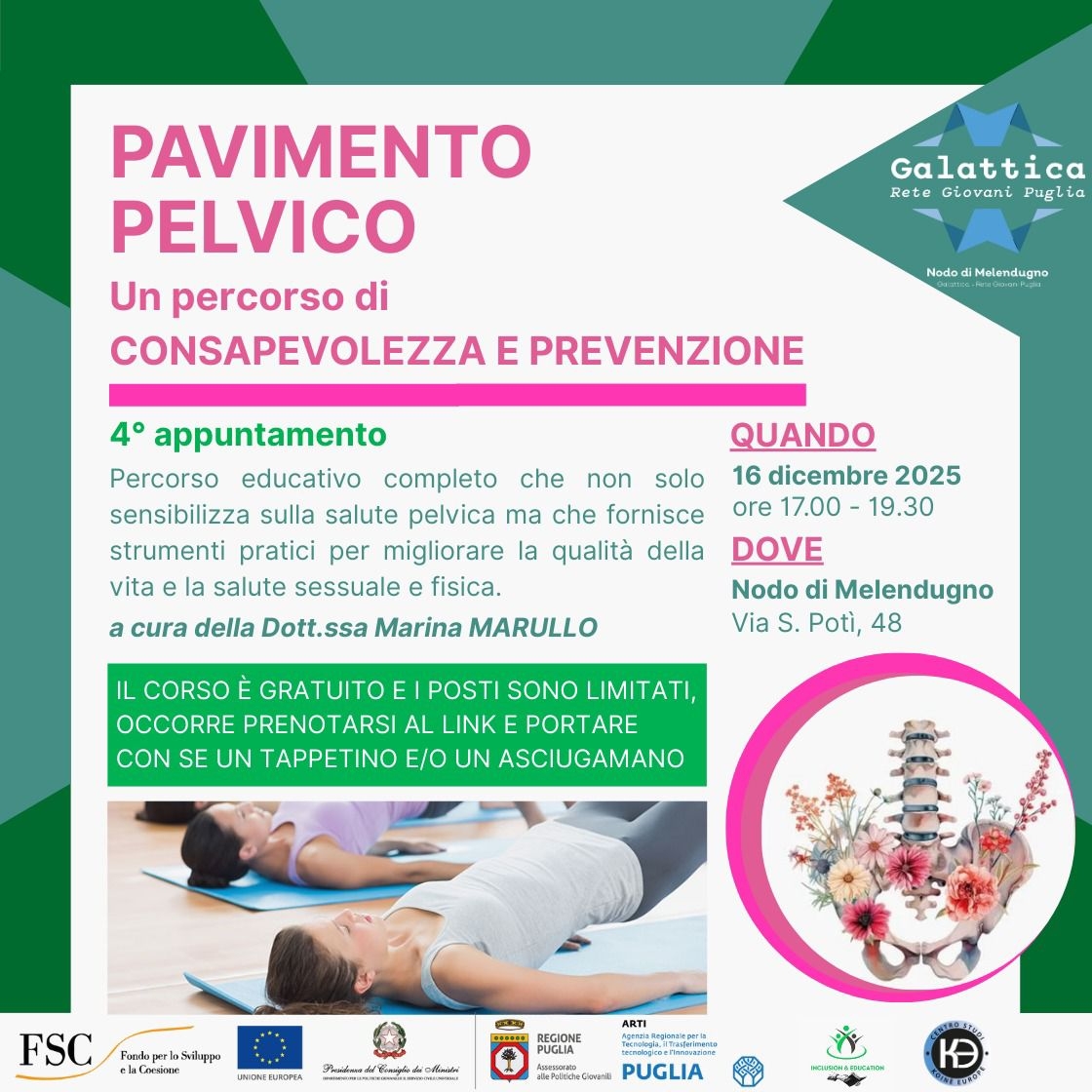 Locandina 4° incontro - Pavimento pelvico