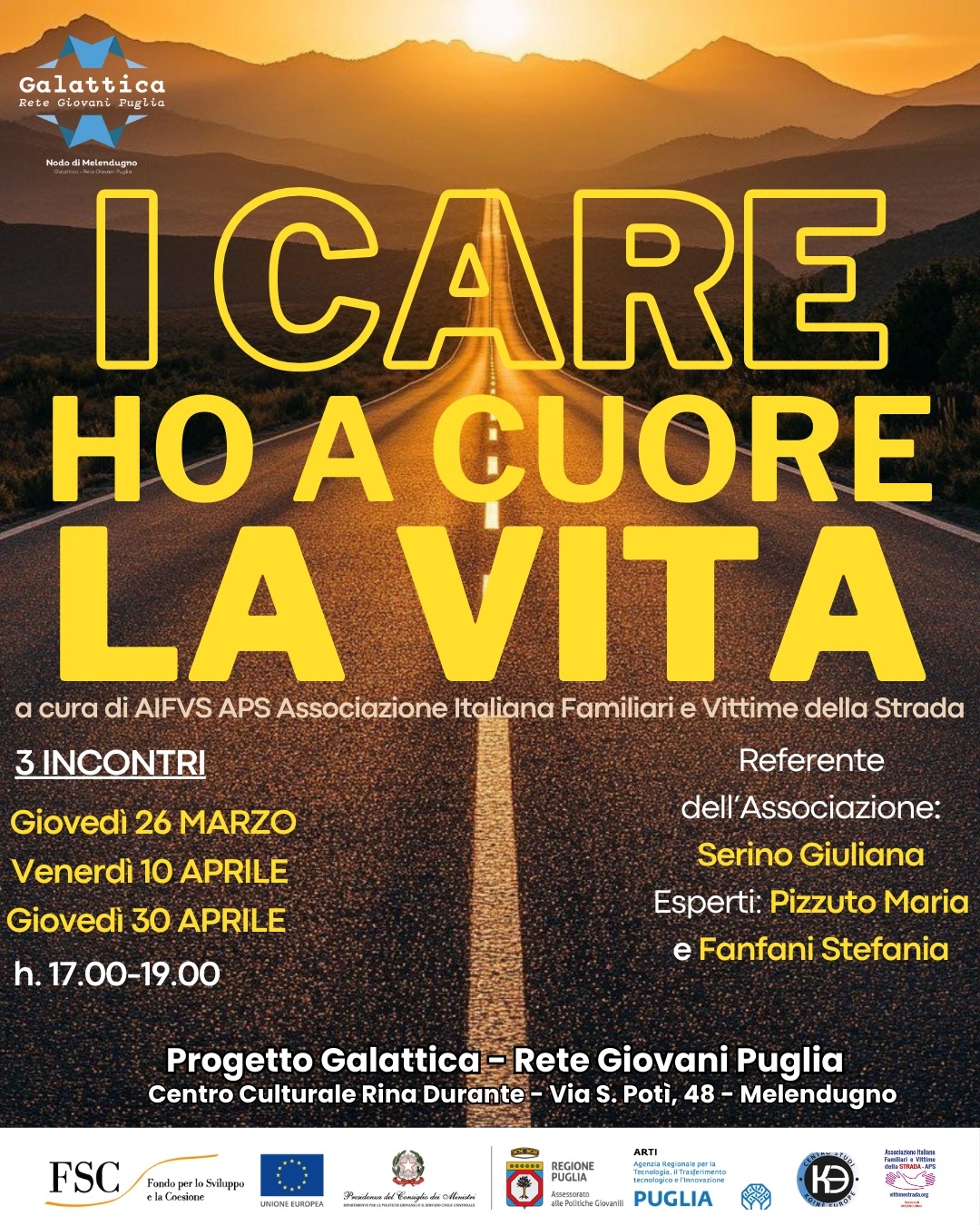 Locandina evento - I CARE HO A CUORE LA VITA