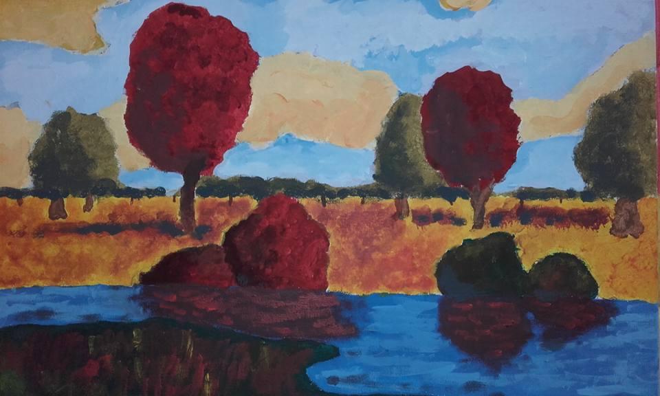 Opera di Arianna Savino raffigurante un paesaggio pugliese