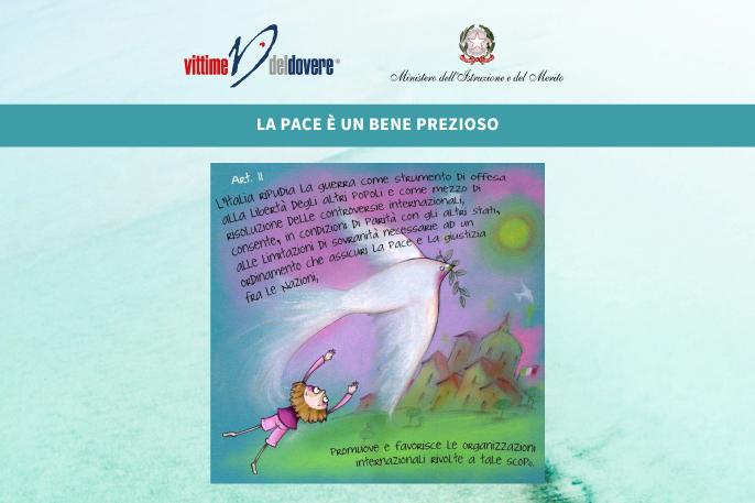 Vittime del Dovere - Concorso di Idee Locandina del concorso di idee "La pace è un bene prezioso" promosso da VIttime del Dovere
