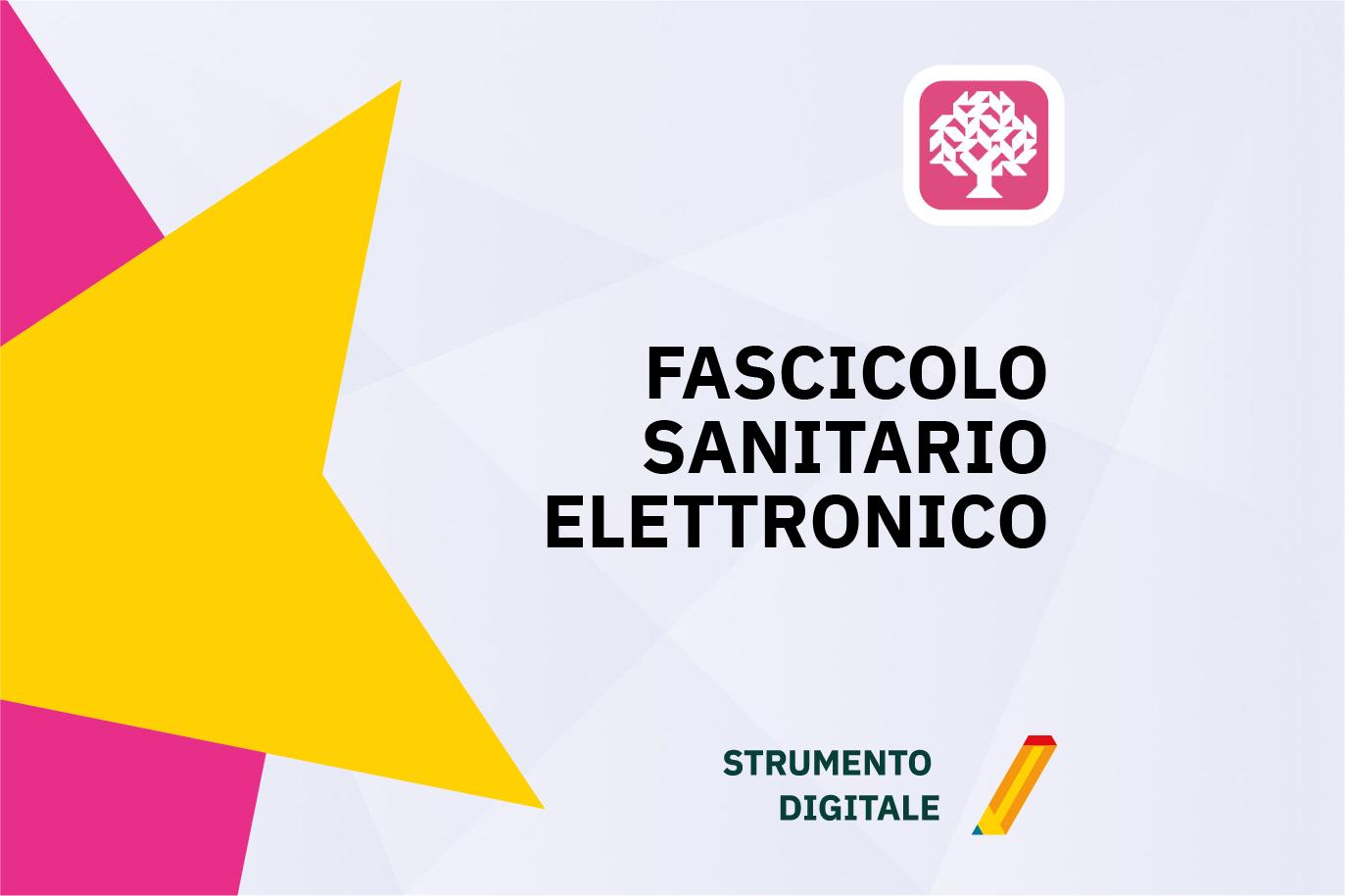 Fascicolo Sanitario Elettronico – Strumento Digitale Puglia Grafica con logo e scritta "Fascicolo Sanitario Elettronico" accompagnata dall'etichetta "Strumento Digitale" su sfondo chiaro