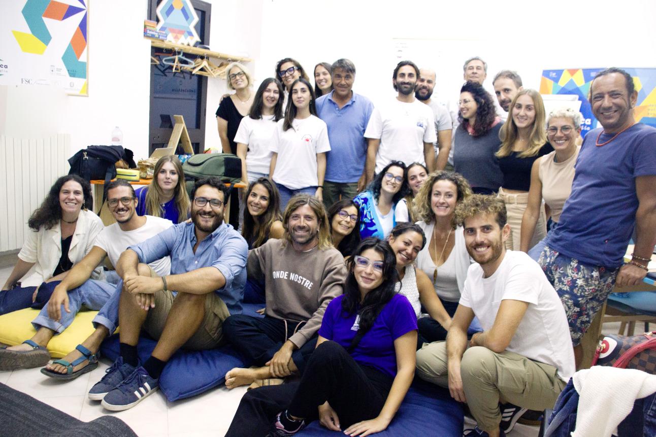 Foto di fine formazione Erasmus+, associazioni di mare da tutta Italia Formazione Erasmus+ 26-27-28 settembre Nodo Galattica Galatone