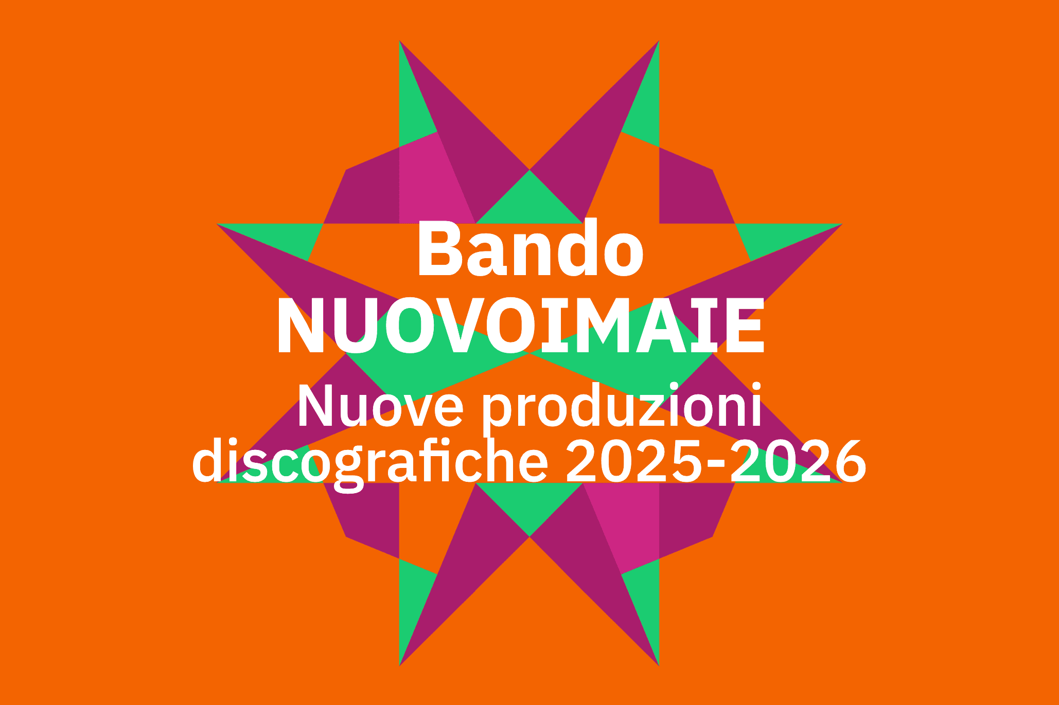 Bando NUOVOIMAIE Nuove produzioni discografiche 2025-2026