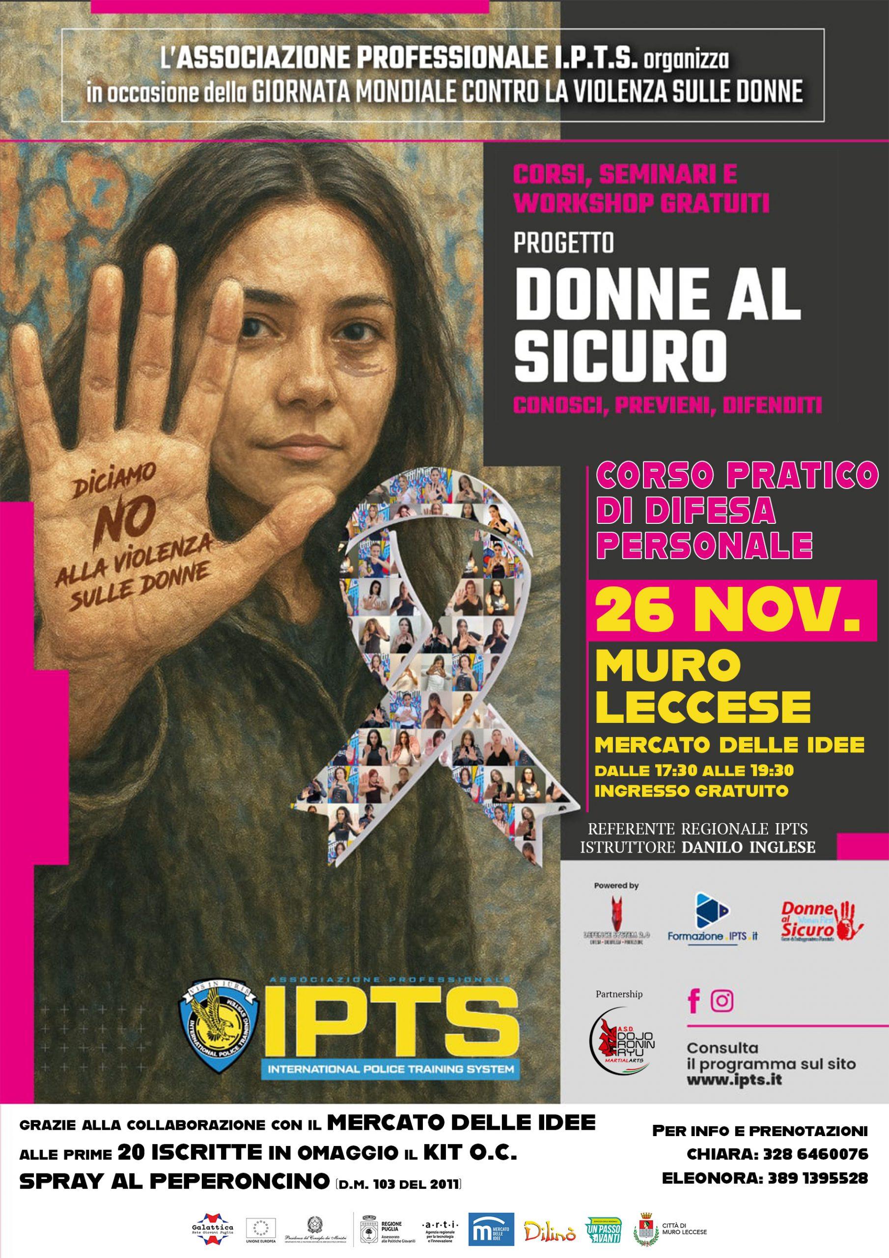 Corso di difesa personale al nodo di muro leccese. Donne al sicuro. Mercato delle idee