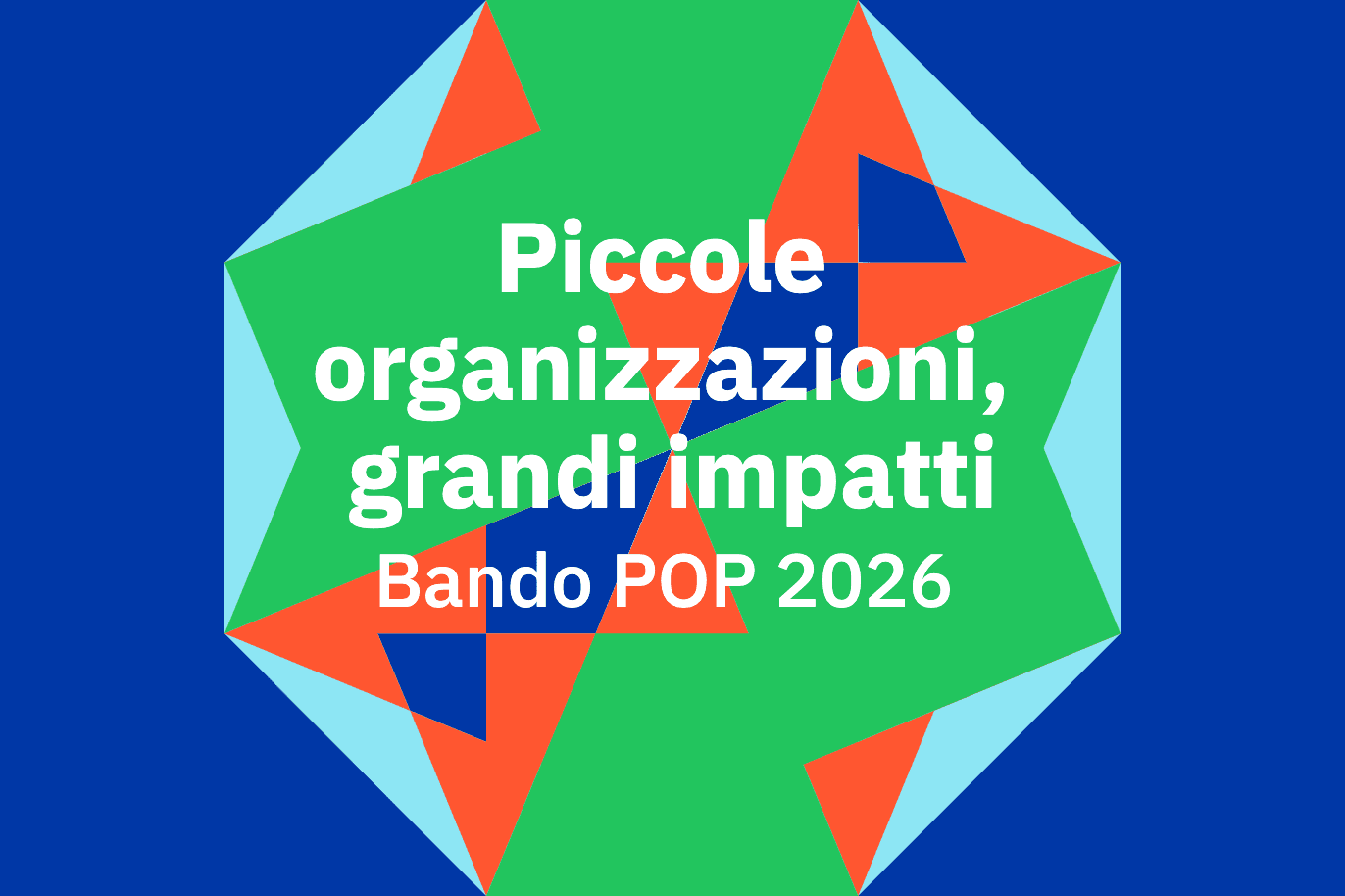 Piccole organizzazioni, grandi impatti Bando POP 2026